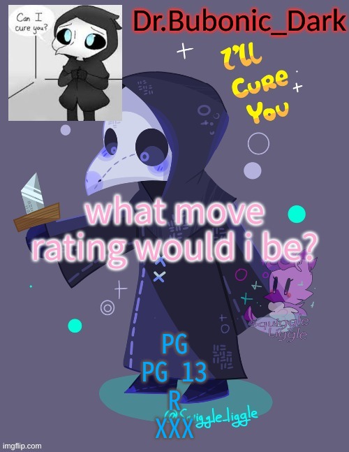 Bubonics coot 049 temp (tanks trash XD) | what move rating would i be? PG
PG 13
R
XXX | image tagged in bubonics coot 049 temp tanks trash xd | made w/ Imgflip meme maker