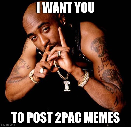 Tupac |  I WANT YOU; TO POST 2PAC MEMES | image tagged in tupac | made w/ Imgflip meme maker