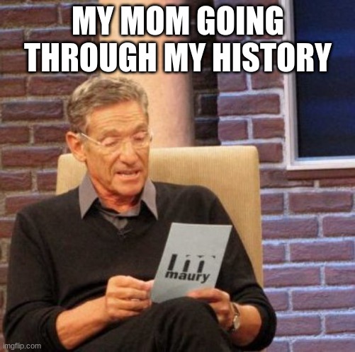 Maury Lie Detector Meme | MY MOM GOING THROUGH MY HISTORY | image tagged in memes,maury lie detector | made w/ Imgflip meme maker