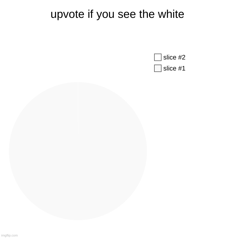 upvote if you see the white | | image tagged in charts,pie charts | made w/ Imgflip chart maker