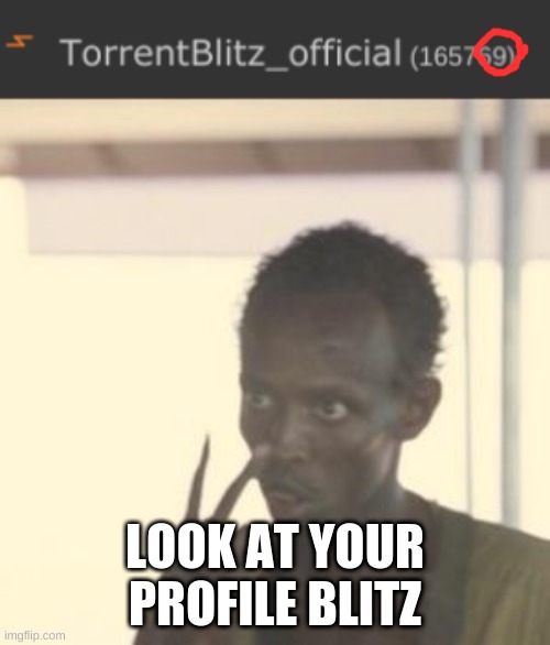LOOK AT YOUR PROFILE BLITZ | image tagged in memes,look at me | made w/ Imgflip meme maker