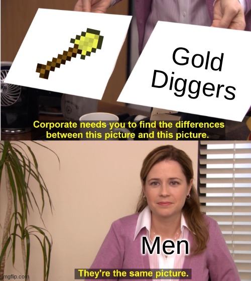 They're The Same Picture Meme | Gold Diggers; Men | image tagged in memes,they're the same picture | made w/ Imgflip meme maker