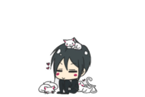 Black Butler with kitties Blank Meme Template