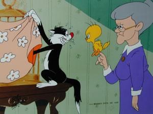 TWEETY LOONEY TUNES + SILVESTER Blank Meme Template