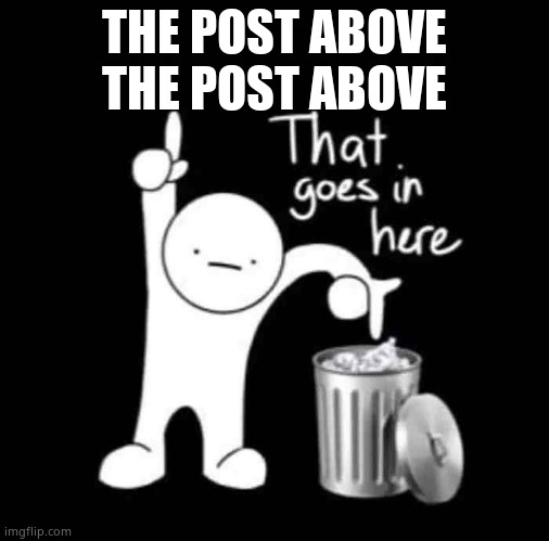 that goes in here | THE POST ABOVE THE POST ABOVE | image tagged in that goes in here | made w/ Imgflip meme maker