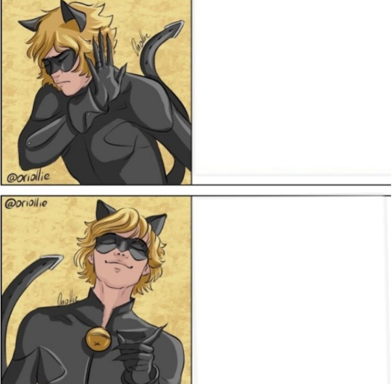 High Quality Chat noir Drake Hotline Bling Blank Meme Template