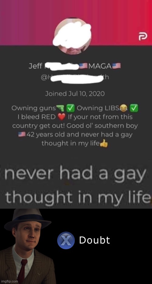 well then | image tagged in jeff maga cringe,x doubt | made w/ Imgflip meme maker