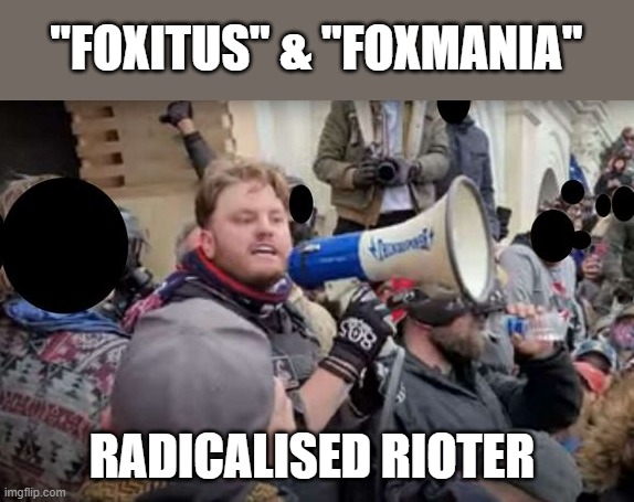 Capital rioter attributes believing Fox News reporting for behaviour | "FOXITUS" & "FOXMANIA"; RADICALISED RIOTER | image tagged in election 2020,capitol riot,anthony antonio,fox news,propaganda,trump lies | made w/ Imgflip meme maker