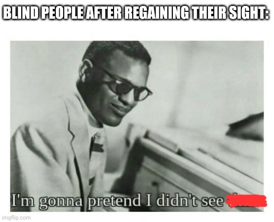 I'm gonna pretend I didn't see that | BLIND PEOPLE AFTER REGAINING THEIR SIGHT: | image tagged in i'm gonna pretend i didn't see that | made w/ Imgflip meme maker