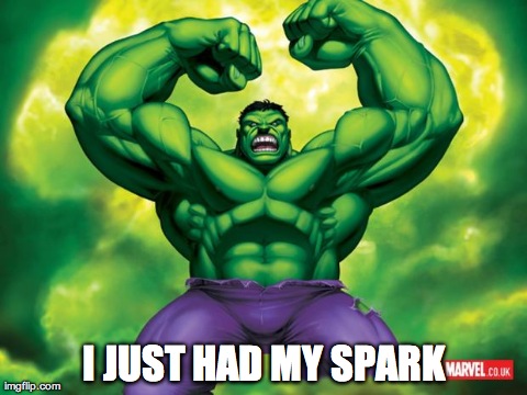 I JUST HAD MY SPARK | image tagged in incredible hulk | made w/ Imgflip meme maker