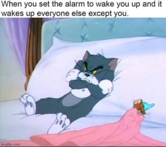 Shitty Alarm | image tagged in alarm clock,tom and jerry | made w/ Imgflip meme maker