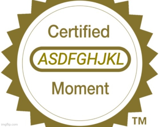 Certified ASDFGHJKL Moment | image tagged in certified asdfghjkl moment | made w/ Imgflip meme maker