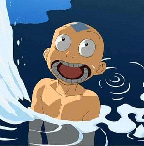 High Quality Avatar aang yelling cold water frozen ice Blank Meme Template