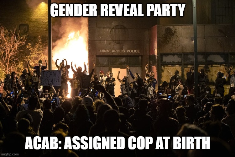 acab: assigned cop at birth | GENDER REVEAL PARTY; ACAB: ASSIGNED COP AT BIRTH | image tagged in fuck the police,police brutality,police state | made w/ Imgflip meme maker