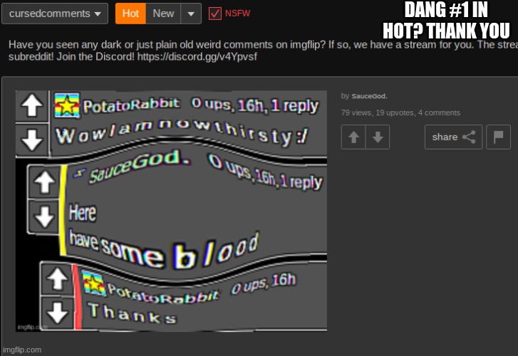 DANG #1 IN HOT? THANK YOU | made w/ Imgflip meme maker