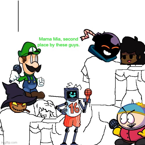 Luigi over Pico being phased out be like | Mama Mia, second place by these guys. | image tagged in they don't know,luigi,mario,friday night funkin,memes | made w/ Imgflip meme maker