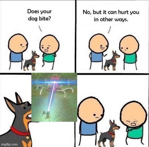 IT TRIES TO SHOOT YOU dog | image tagged in does your dog bite | made w/ Imgflip meme maker