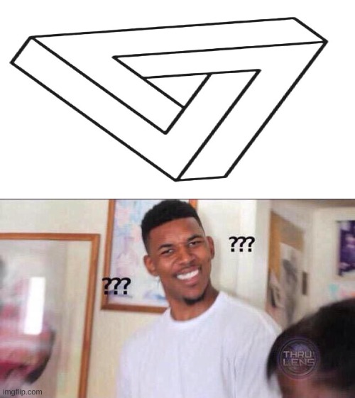 If you aren't confused, you are a genius | image tagged in black guy confused,optical illusion | made w/ Imgflip meme maker