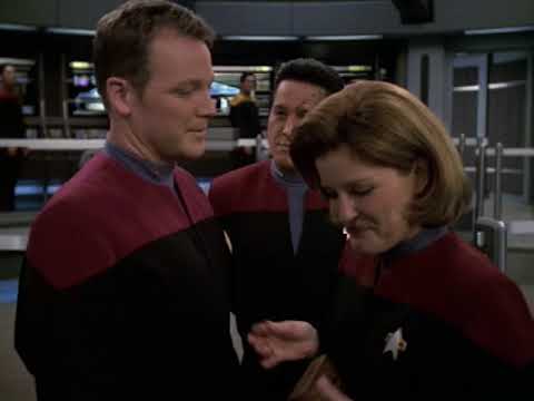 Tom Paris and Captain Janeway Laughing Blank Meme Template