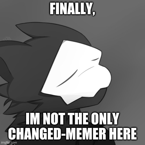 Puro satsified | FINALLY, IM NOT THE ONLY CHANGED-MEMER HERE | image tagged in puro satsified | made w/ Imgflip meme maker