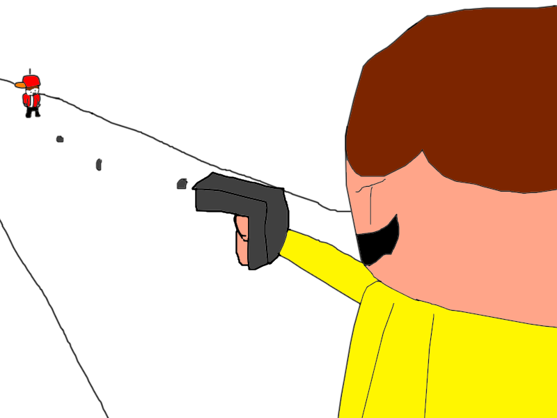 Loganboi shooting Mathias with a G U N Blank Meme Template