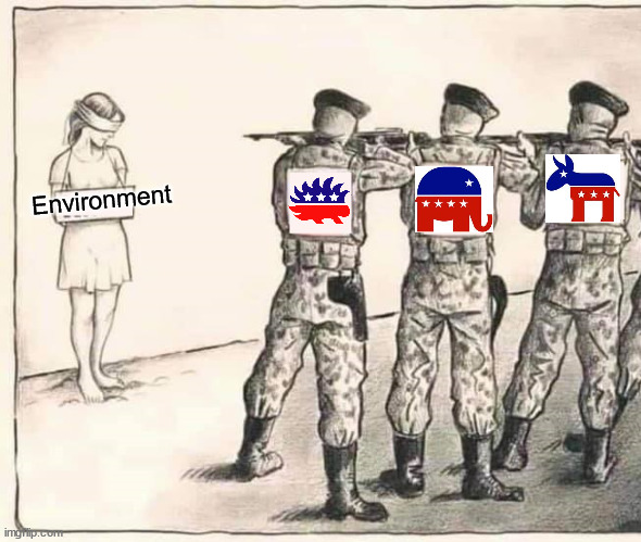 environmental protection is incompatible with capitalism | Environment | image tagged in libertarian,republicans,democrats,environment | made w/ Imgflip meme maker