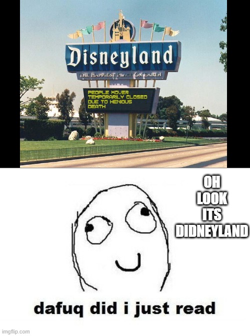 tell me, dafuq did i just read? is this the real didneyland | OH LOOK ITS DIDNEYLAND | image tagged in memes,dafuq did i just read | made w/ Imgflip meme maker