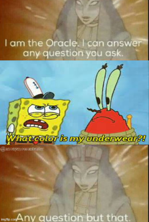 The oracle | image tagged in the oracle | made w/ Imgflip meme maker