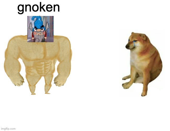 Buff Doge vs. Cheems | gnoken | image tagged in memes,buff doge vs cheems | made w/ Imgflip meme maker