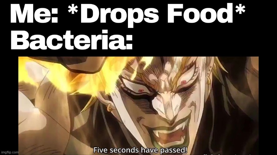 5-BYO GA KEIKA | image tagged in jojo's bizarre adventure,food,bacteria | made w/ Imgflip meme maker