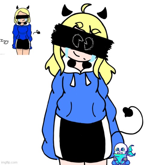 I redrew one of my old drawings (The bigger one is the re-draw) | made w/ Imgflip meme maker