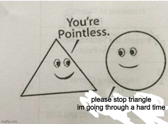 please stop triangle im going through a hard time | image tagged in memes | made w/ Imgflip meme maker