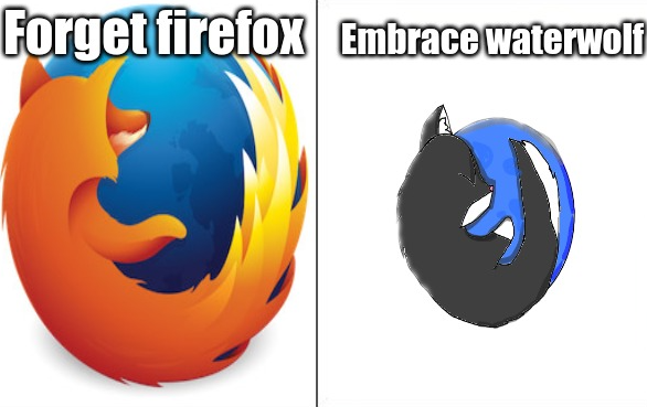 Forget firefox, embrace waterwolf. Blank Meme Template