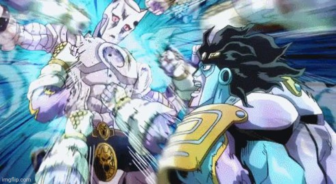 star platinum vs killer queen | image tagged in star platinum vs killer queen | made w/ Imgflip meme maker