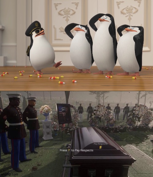 image tagged in saluting skipper,press f to pay respects | made w/ Imgflip meme maker