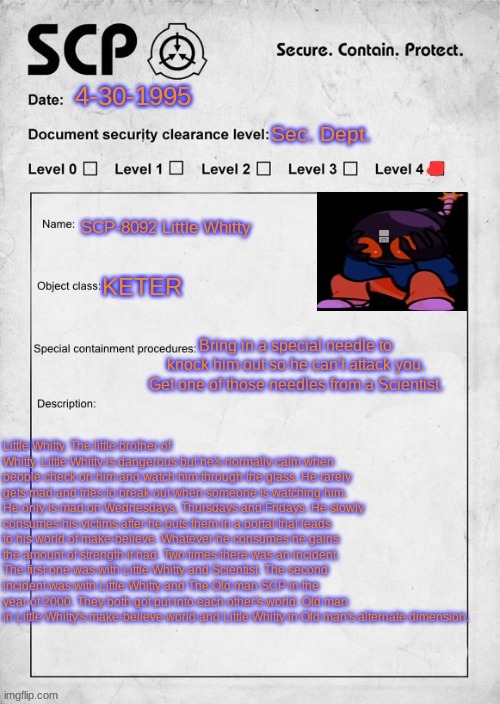 SCP Document | image tagged in scp,scp label template keter | made w/ Imgflip meme maker