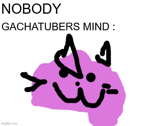the brain | NOBODY; GACHATUBERS MIND : | image tagged in blank white template | made w/ Imgflip meme maker