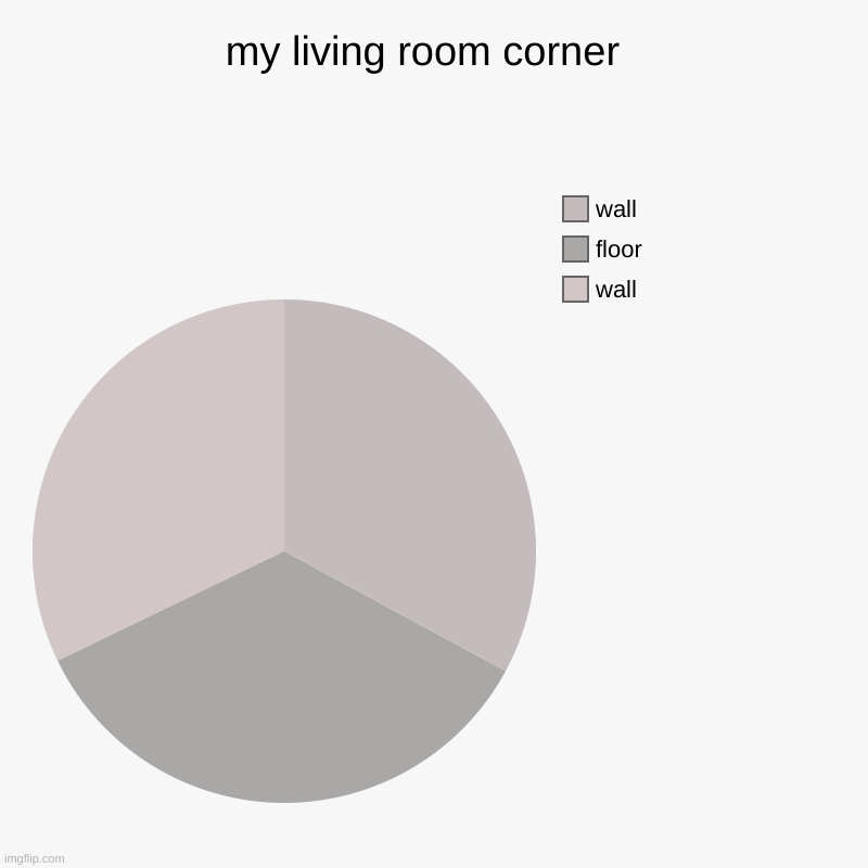 my living room corner  | wall , floor, wall | image tagged in charts,pie charts | made w/ Imgflip chart maker
