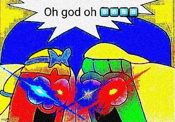 VeggieTales Oh God oh f*** (Deep Fried) Blank Meme Template