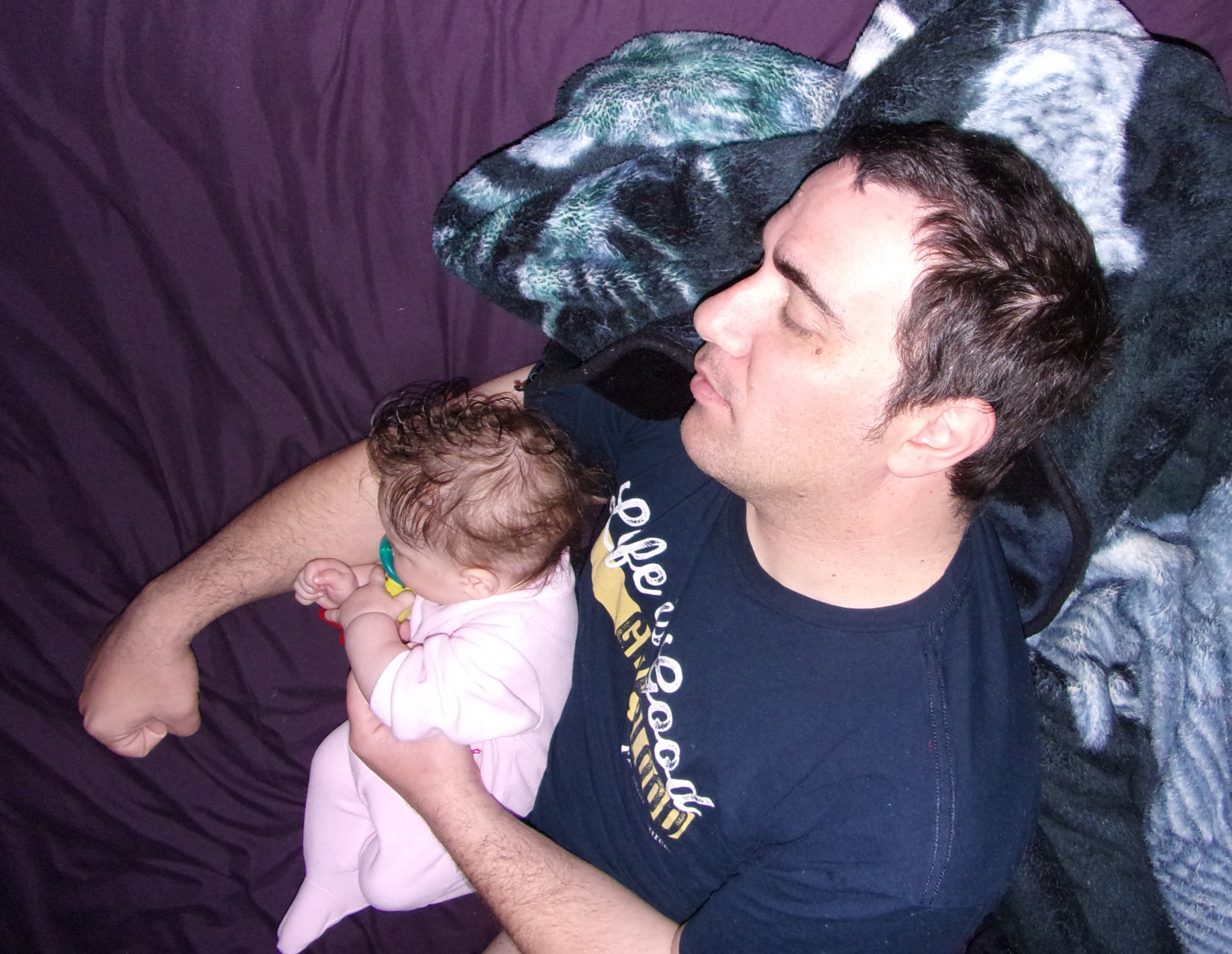 Dad and baby sleeping Blank Meme Template