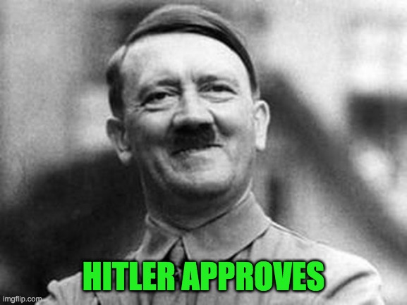 adolf hitler | HITLER APPROVES | image tagged in adolf hitler | made w/ Imgflip meme maker