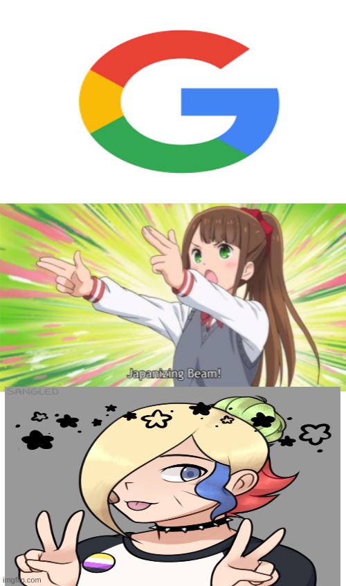 Google as an anime person! *Low-key bored af* | image tagged in anime japanizing beam | made w/ Imgflip meme maker