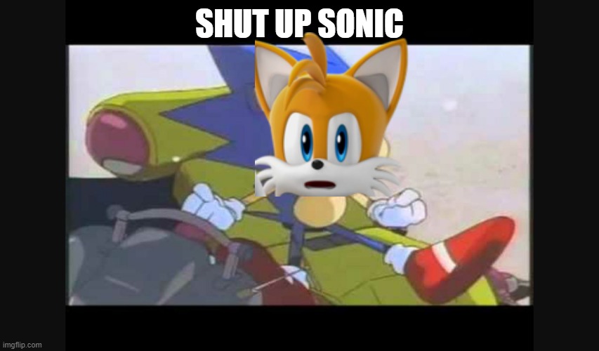shut up sonic!! wait what | SHUT UP SONIC | image tagged in sonic- shut up tails | made w/ Imgflip meme maker