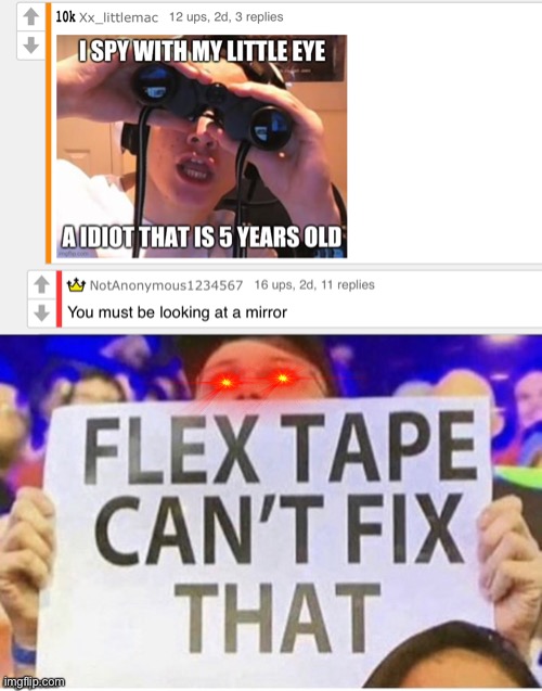 Oof size large | image tagged in flex tape can't fix that | made w/ Imgflip meme maker