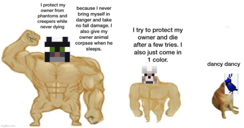 I like dogs | image tagged in minecraft memes | made w/ Imgflip meme maker