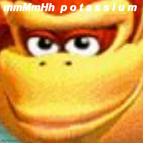 mmMmHh  p o t a s s i u m | mmMmHh  p o t a s s i u m | image tagged in donkey kong | made w/ Imgflip meme maker