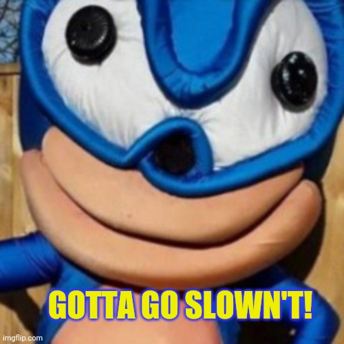 Cursed Sonic! | GOTTA GO SLOWN'T! | image tagged in but why why would you do that,sonic the hedgehog,cursed image,what have i done | made w/ Imgflip meme maker