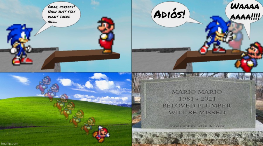 What really happened on March 31st | image tagged in sonic,sonic the hedgehog,mario,sonic advance 3,super mario bros,super mario all-stars | made w/ Imgflip meme maker