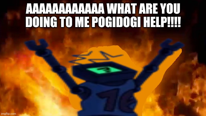 AAAaaAAAAAAAaaaAaAaAaaa | AAAAAAAAAAAA WHAT ARE YOU DOING TO ME POGIDOGI HELP!!!! | image tagged in hex burning fire meme | made w/ Imgflip meme maker