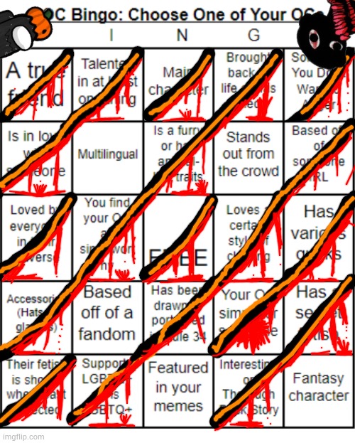 TheSuitedGayWeeb's OC Bingo | image tagged in jer-sama's oc bingo | made w/ Imgflip meme maker